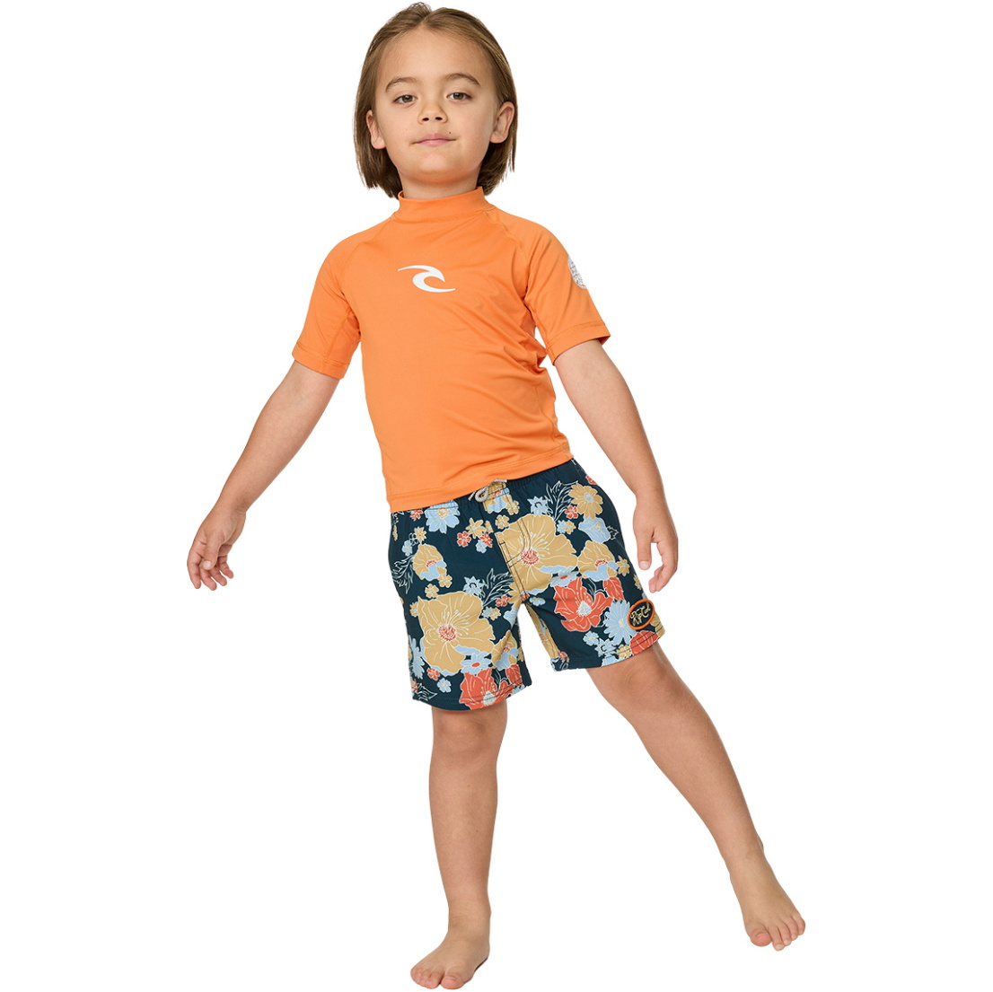 2026 Rip Curl Infantes Camiseta De Lycra De Manga Corta Waves UPF 136TRV - Vitamin C